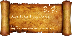 Dianiska Fausztusz névjegykártya
